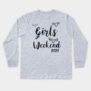 Girls Trip Cute Girls Weekend 2020 Mask Girls Trip 2020 Mask girls weekend trips Kids Long Sleeve T-Shirt